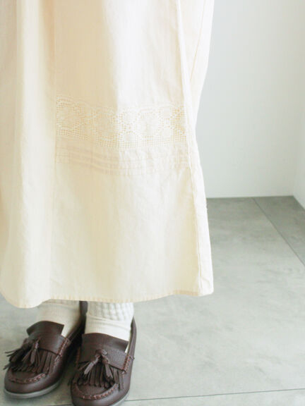 【WEB限定 Sサイズ】刺繍切替レースワンピース（ブラック/ボルドー/キナリ）｜TSUHARU by Samansa Mos2（ツハルバイサマンサモスモス）通販