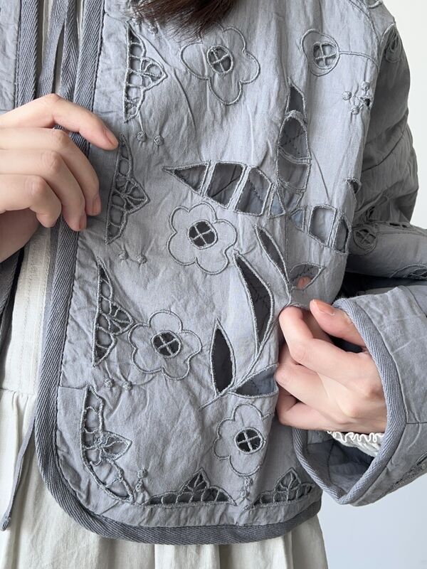 ツハルバイサマンサモスモス●フラワー柄キルトリバーシブルジャケット●人気ブラウン ツハルバイサマンサモスモス○フラワー柄キルトリバーシブルジャケット