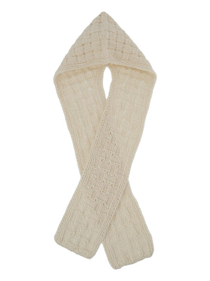 【ペルーニット】柄編みバラクラバ（オフホワイト/グレー）｜TSUHARU by Samansa Mos2（ツハルバイサマンサモスモス）通販