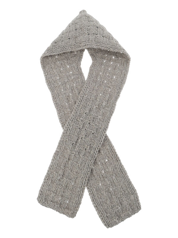 ペルーニット】柄編みバラクラバ（オフホワイト/グレー/アクセサリー