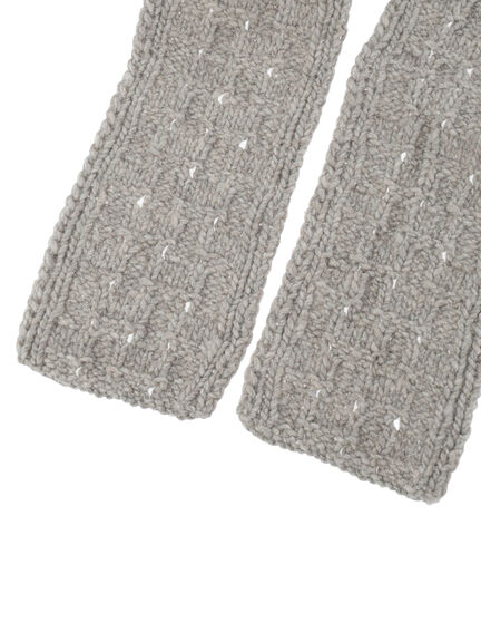 【ペルーニット】柄編みバラクラバ（オフホワイト/グレー）｜TSUHARU by Samansa Mos2（ツハルバイサマンサモスモス）通販