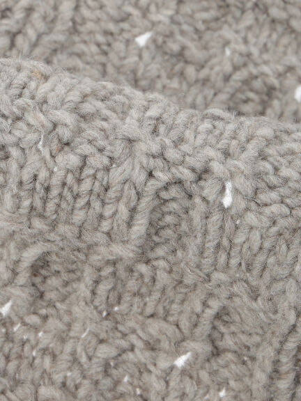 【ペルーニット】柄編みバラクラバ（オフホワイト/グレー）｜TSUHARU by Samansa Mos2（ツハルバイサマンサモスモス）通販