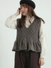 【ペルーニット】裾フリル前後着ベスト（チャコールグレー）｜TSUHARU by Samansa Mos2（ツハルバイサマンサモスモス）通販