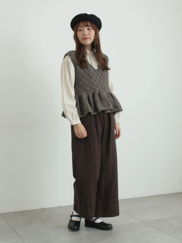 ツハルバイサマンサモスモス　ツハル　ペルーニット前後着ニットベスト　グレー　新品 TSUHARU by Samansa Mos2（ツハルバイサマンサモスモス）の「【ペルー