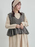 【ペルーニット】裾フリル前後着ベスト（オフホワイト/チャコールグレー）｜TSUHARU by Samansa Mos2（ツハルバイサマンサモスモス）通販