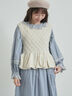 【ペルーニット】裾フリル前後着ベスト（オフホワイト/チャコールグレー）｜TSUHARU by Samansa Mos2（ツハルバイサマンサモスモス）通販