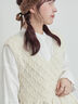 【ペルーニット】裾フリル前後着ベスト（オフホワイト/チャコールグレー）｜TSUHARU by Samansa Mos2（ツハルバイサマンサモスモス）通販