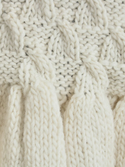 【ペルーニット】裾フリル前後着ベスト（オフホワイト/チャコールグレー）｜TSUHARU by Samansa Mos2（ツハルバイサマンサモスモス）通販