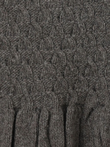 【ペルーニット】裾フリル前後着ベスト（オフホワイト/チャコールグレー）｜TSUHARU by Samansa Mos2（ツハルバイサマンサモスモス）通販