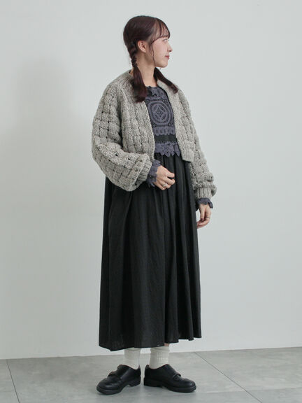 【ペルーニット】ショート丈カーディガン（オフホワイト/グレー）｜TSUHARU by Samansa Mos2（ツハルバイサマンサモスモス）通販