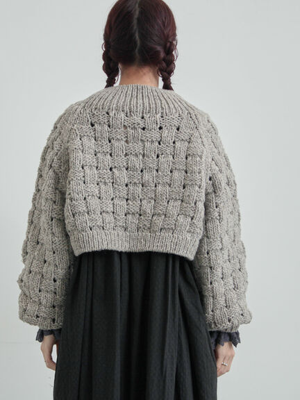 【ペルーニット】ショート丈カーディガン（オフホワイト/グレー）｜TSUHARU by Samansa Mos2（ツハルバイサマンサモスモス）通販