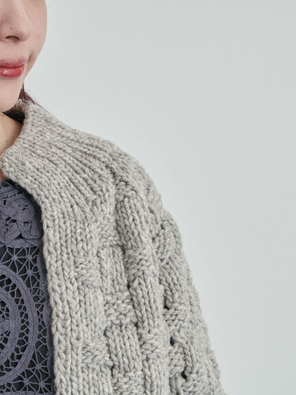 【ペルーニット】ショート丈カーディガン（オフホワイト/グレー）｜TSUHARU by Samansa Mos2（ツハルバイサマンサモスモス）通販