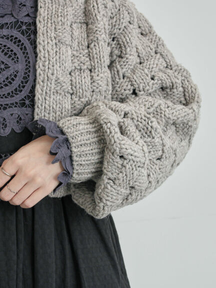 【ペルーニット】ショート丈カーディガン（オフホワイト/グレー）｜TSUHARU by Samansa Mos2（ツハルバイサマンサモスモス）通販