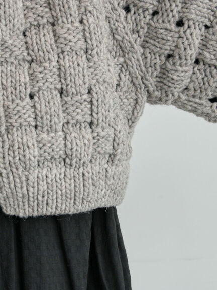 【ペルーニット】ショート丈カーディガン（オフホワイト/グレー）｜TSUHARU by Samansa Mos2（ツハルバイサマンサモスモス）通販