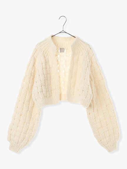 【ペルーニット】ショート丈カーディガン（オフホワイト/グレー）｜TSUHARU by Samansa Mos2（ツハルバイサマンサモスモス）通販