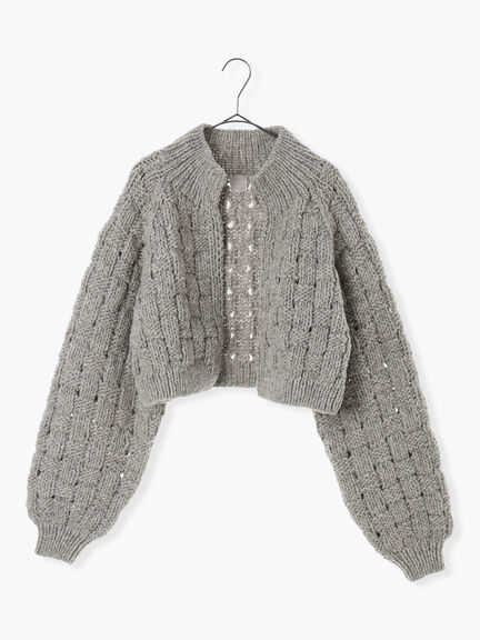 【ペルーニット】ショート丈カーディガン（オフホワイト/グレー）｜TSUHARU by Samansa Mos2（ツハルバイサマンサモスモス）通販