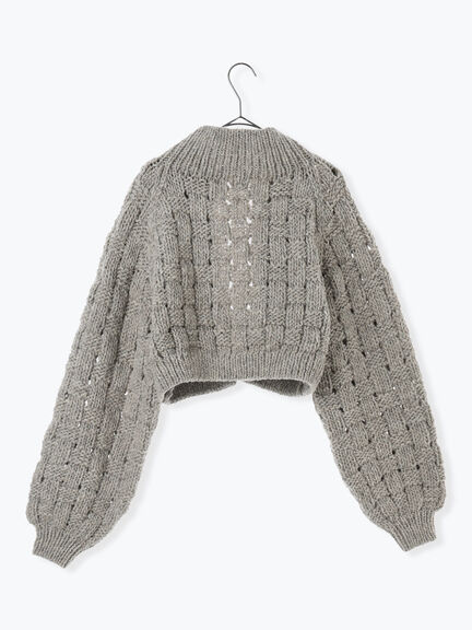 【ペルーニット】ショート丈カーディガン（オフホワイト/グレー）｜TSUHARU by Samansa Mos2（ツハルバイサマンサモスモス）通販