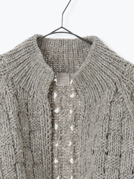 【ペルーニット】ショート丈カーディガン（オフホワイト/グレー）｜TSUHARU by Samansa Mos2（ツハルバイサマンサモスモス）通販