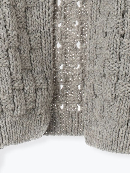 【ペルーニット】ショート丈カーディガン（オフホワイト/グレー）｜TSUHARU by Samansa Mos2（ツハルバイサマンサモスモス）通販