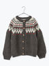 【ペルーニット】ジャカード柄ニットカーディガン（チャコールグレー/オリーブ）｜TSUHARU by Samansa Mos2（ツハルバイサマンサモスモス）通販