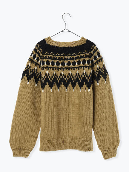 【ペルーニット】ジャカード柄ニットカーディガン（チャコールグレー/オリーブ）｜TSUHARU by Samansa Mos2（ツハルバイサマンサモスモス）通販