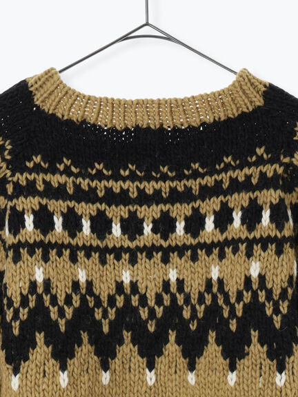 【ペルーニット】ジャカード柄ニットカーディガン（チャコールグレー/オリーブ）｜TSUHARU by Samansa Mos2（ツハルバイサマンサモスモス）通販