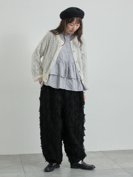 モヘヤ混ケーブル柄シアーニットカーディガン（オフホワイト/ピンク/ミント）｜TSUHARU by Samansa Mos2（ツハルバイサマンサモスモス）通販