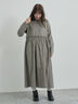 【WEB限定 Sサイズ】製品染めヘンプコットン前後着ギャザーワンピース(グレー)|TSUHARU by Samansa Mos2(ツハルバイサマンサモスモス)通販