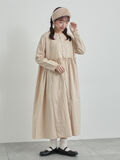 【WEB限定 Sサイズ】製品染めヘンプコットン前後着ギャザーワンピース(キナリ)|TSUHARU by Samansa Mos2(ツハルバイサマンサモスモス)通販