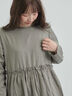 【WEB限定 Sサイズ】製品染めヘンプコットン前後着ギャザーワンピース(グレー/レッド/キナリ)|TSUHARU by Samansa Mos2(ツハルバイサマンサモスモス)通販