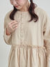 【WEB限定 Sサイズ】製品染めヘンプコットン前後着ギャザーワンピース(グレー/レッド/キナリ)|TSUHARU by Samansa Mos2(ツハルバイサマンサモスモス)通販
