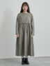 【WEB限定 Sサイズ】製品染めヘンプコットン前後着ギャザーワンピース(グレー/レッド/キナリ)|TSUHARU by Samansa Mos2(ツハルバイサマンサモスモス)通販