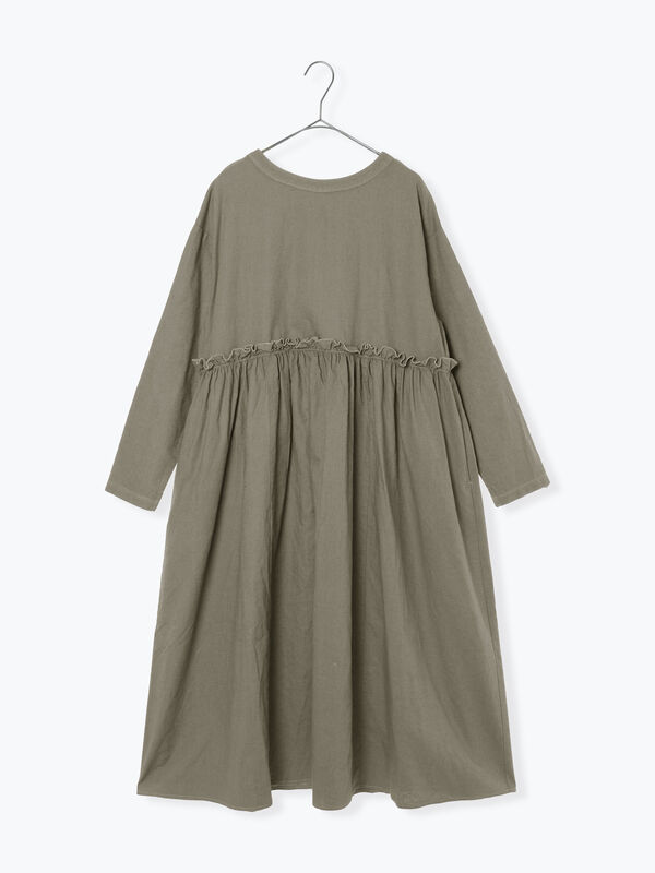 セール】 【WEB限定 Sサイズ】製品染めヘンプコットン前後着ギャザー