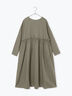 【WEB限定 Sサイズ】製品染めヘンプコットン前後着ギャザーワンピース(グレー/レッド/キナリ)|TSUHARU by Samansa Mos2(ツハルバイサマンサモスモス)通販