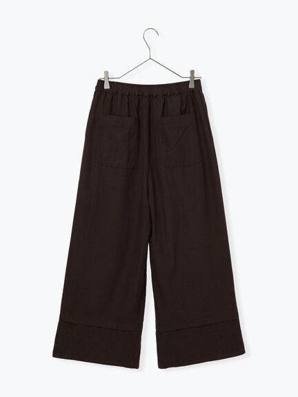 [tukuroi]綿麻ツイル刺繍パンツ（ベージュ/ブラウン）｜TSUHARU by Samansa Mos2（ツハルバイサマンサモスモス）通販