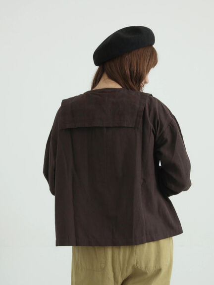 [tukuroi]綿麻ツイル刺繍ブラウス（ベージュ/ブラウン）｜TSUHARU by Samansa Mos2（ツハルバイサマンサモスモス）通販