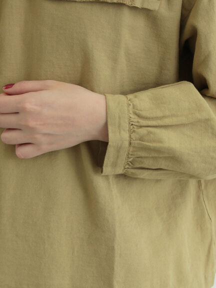 [tukuroi]綿麻ツイル刺繍ブラウス（ベージュ/ブラウン）｜TSUHARU by Samansa Mos2（ツハルバイサマンサモスモス）通販