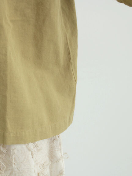 [tukuroi]綿麻ツイル刺繍ブラウス（ベージュ/ブラウン）｜TSUHARU by Samansa Mos2（ツハルバイサマンサモスモス）通販