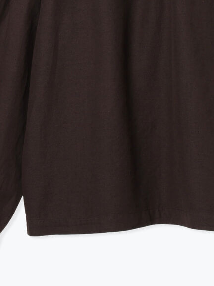 [tukuroi]綿麻ツイル刺繍ブラウス（ベージュ/ブラウン）｜TSUHARU by Samansa Mos2（ツハルバイサマンサモスモス）通販