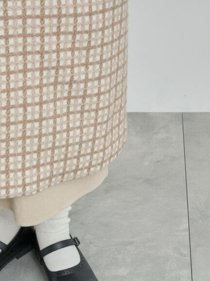 【尾州ウール】フラワー柄ジャカードコート（ベージュ/ブルー/ネイビー）｜TSUHARU by Samansa Mos2（ツハルバイサマンサモスモス）通販