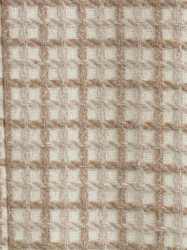 セール】 【尾州ウール】フラワー柄ジャカードコート（ベージュ/ブルー