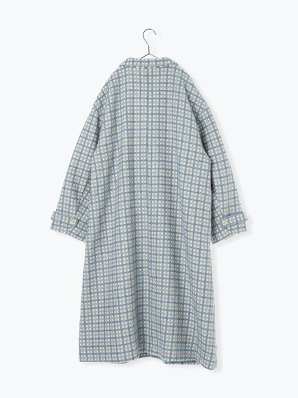 【尾州ウール】フラワー柄ジャカードコート（ベージュ/ブルー/ネイビー）｜TSUHARU by Samansa Mos2（ツハルバイサマンサモスモス）通販