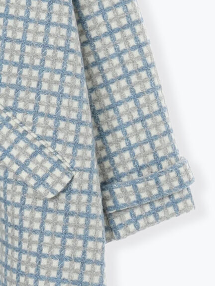 【尾州ウール】フラワー柄ジャカードコート（ベージュ/ブルー/ネイビー）｜TSUHARU by Samansa Mos2（ツハルバイサマンサモスモス）通販