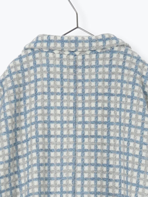 尾州ウール】フラワー柄ジャカードコート（ベージュ/ブルー/ネイビー