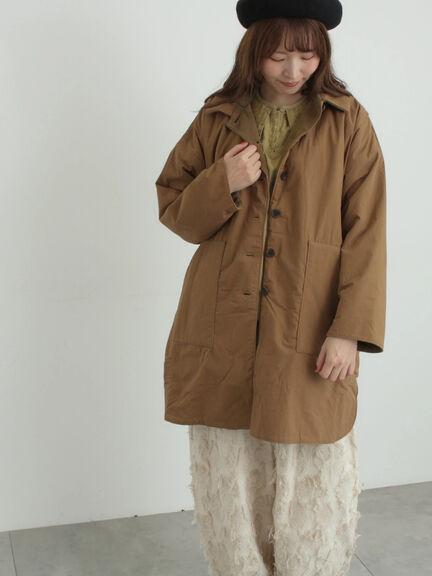 [tukuroi]コットン馬布ステンカラーコート（ブラック/キャメル）｜TSUHARU by Samansa Mos2（ツハルバイサマンサモスモス）通販