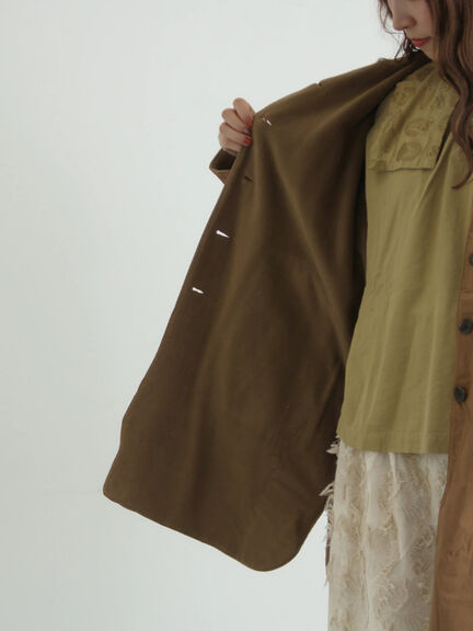 [tukuroi]コットン馬布ステンカラーコート（ブラック/キャメル）｜TSUHARU by Samansa Mos2（ツハルバイサマンサモスモス）通販