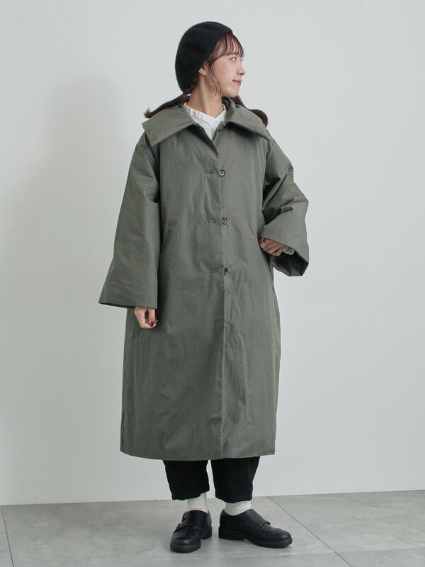 綿ナイロン中綿コート（ベージュ/グリーン/アウター/コート