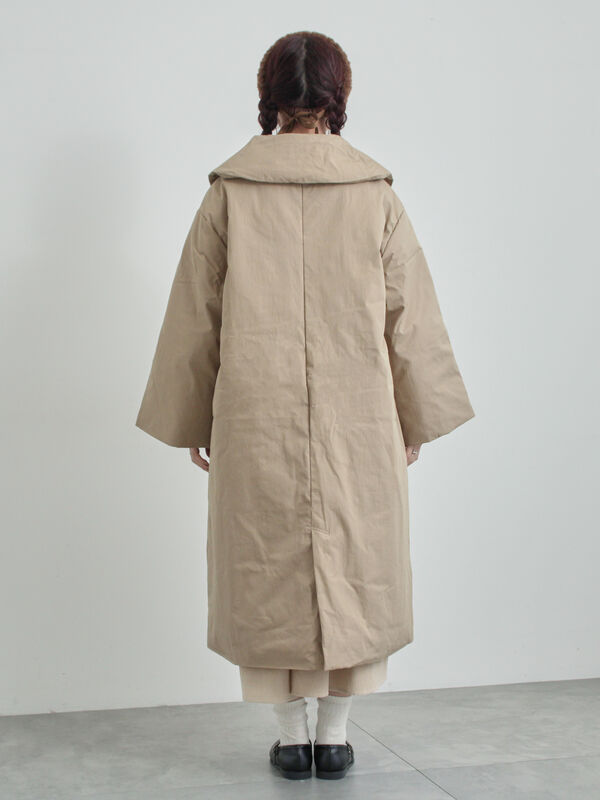 【パドカレ】リネンジャガードコート 生成り スプリングコート М 麻100% パドカレ】リネンジャガードコート 生成り スプリングコート М 麻100
