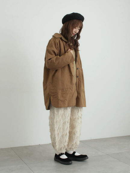 フラワー柄カットジャカードパンツ（ブラック/ベージュ）｜TSUHARU by Samansa Mos2（ツハルバイサマンサモスモス）通販