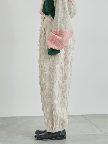 フラワー柄カットジャカードパンツ（ブラック/ベージュ）｜TSUHARU by Samansa Mos2（ツハルバイサマンサモスモス）通販